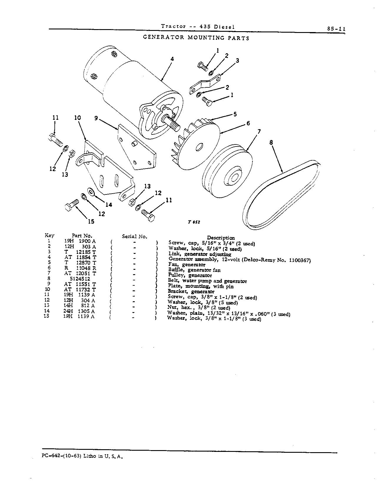 Belt, water pump and generator