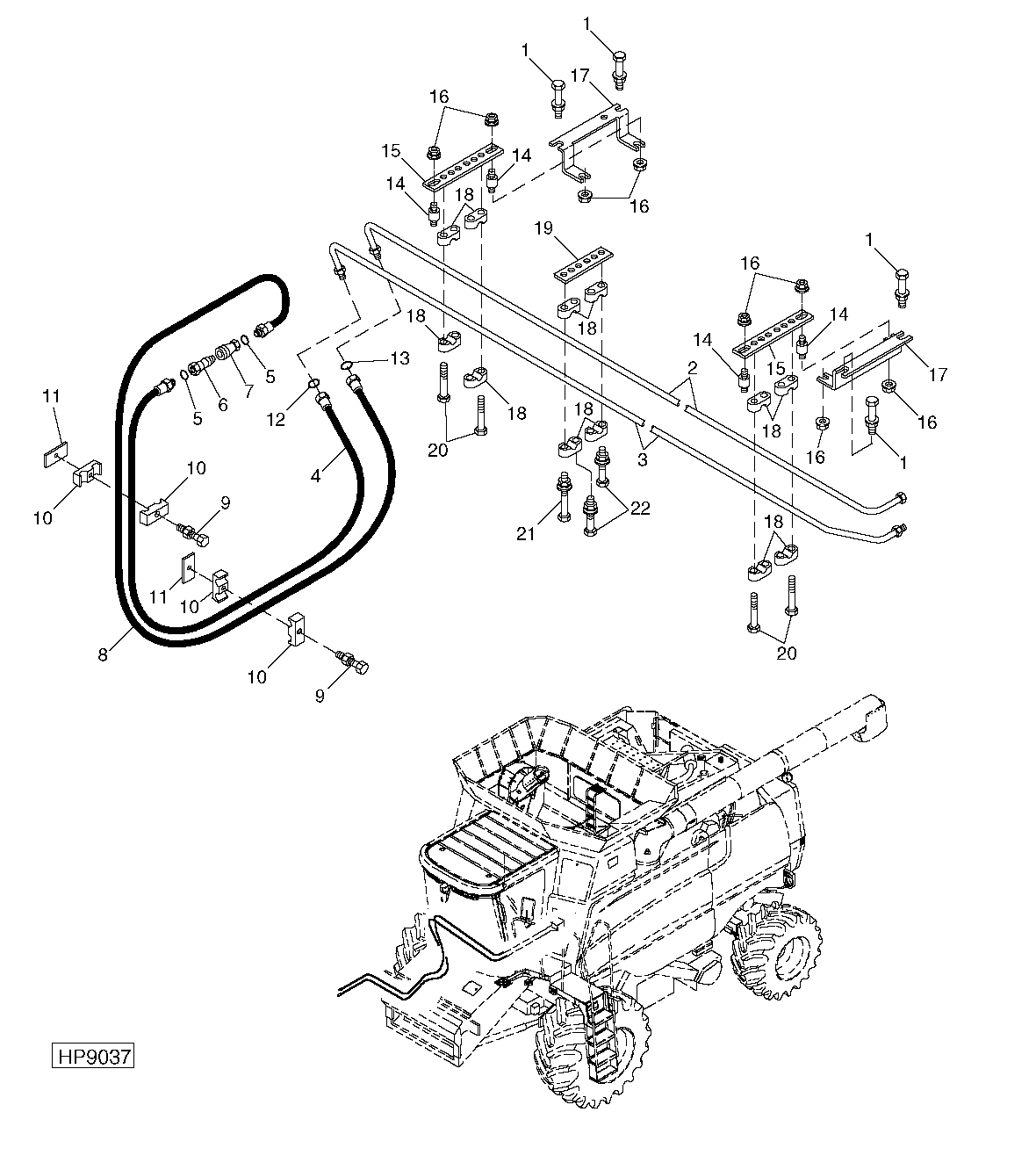 Reel Drive Hydraulic Lines And Hoses, Front ( - 695400)