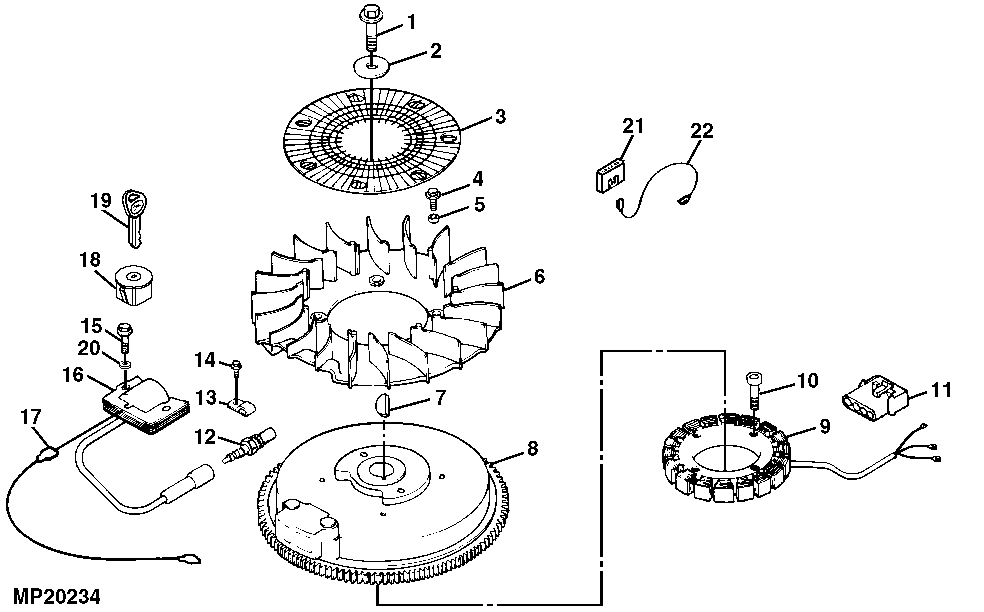 Flywheel, Ignition Coil and Stator ( - 088859)