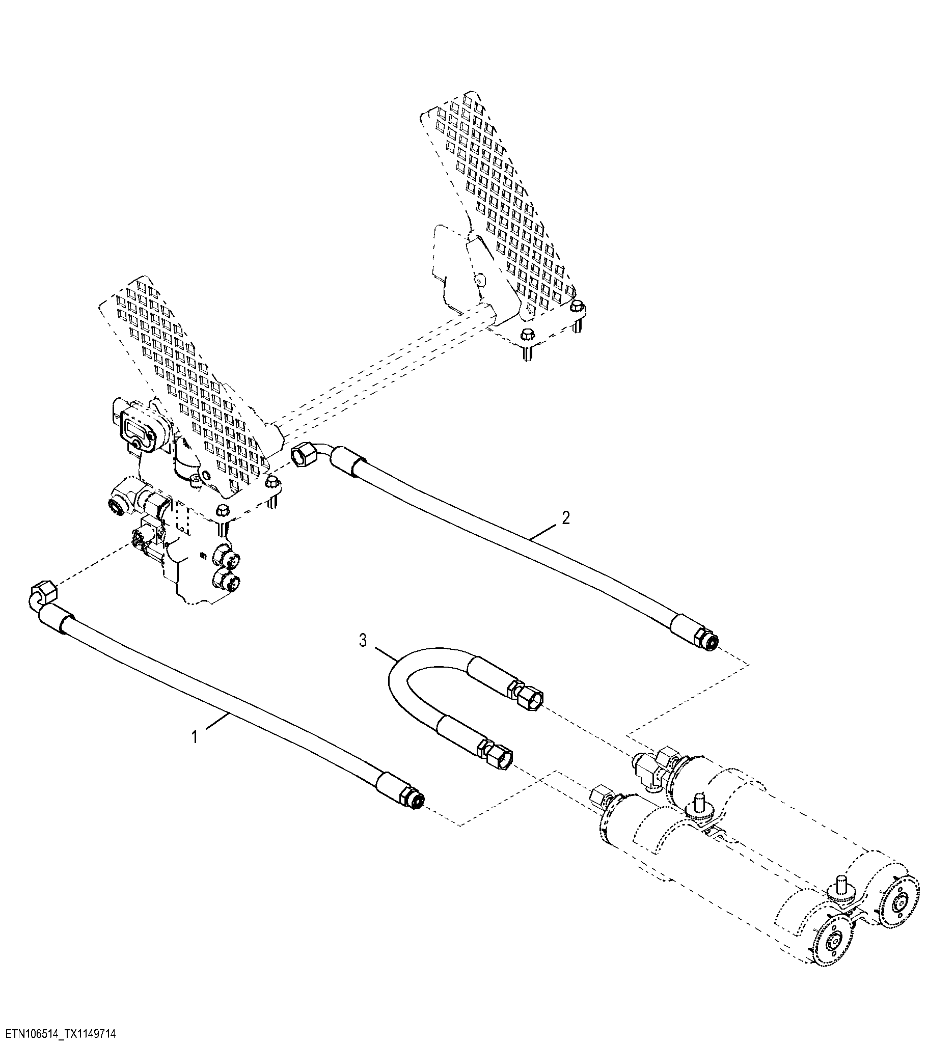 Brake Accumulator Hoses (Engine 6068HDW74-RE556457)