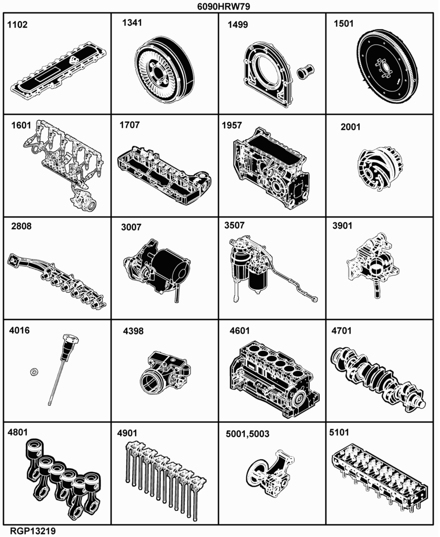 28 Engine 6090HRW79, 6090HRW86-RE541043-RE541050