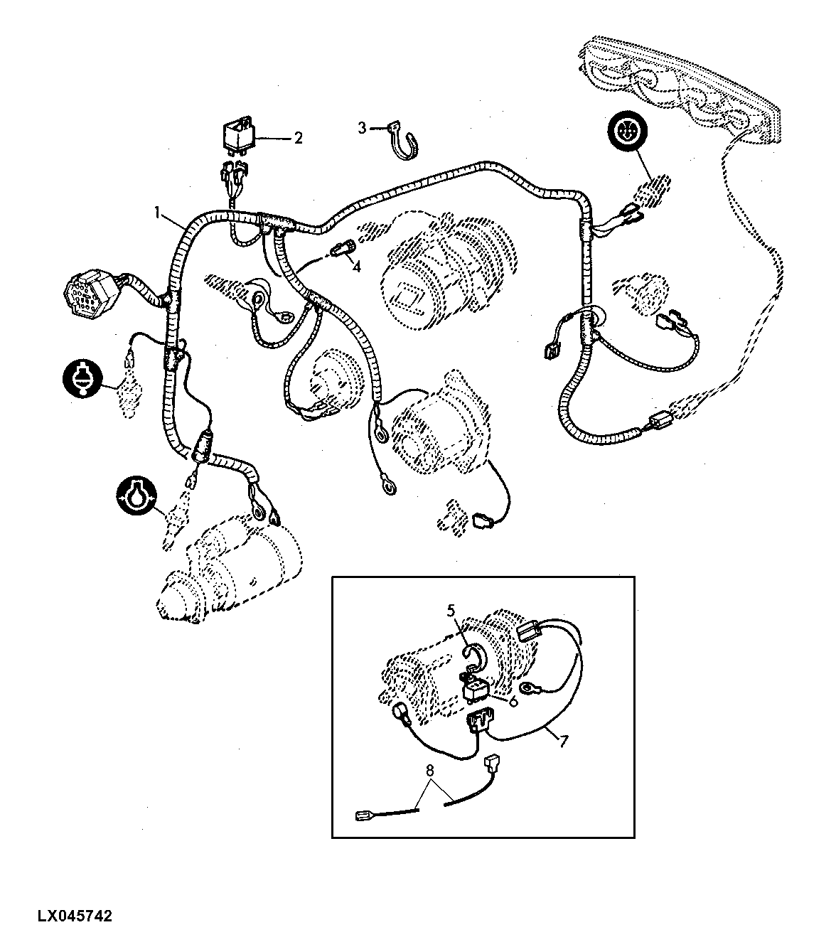 WIRING HARNESS-ENGINE (FOR TRACTOR WITH SGB)