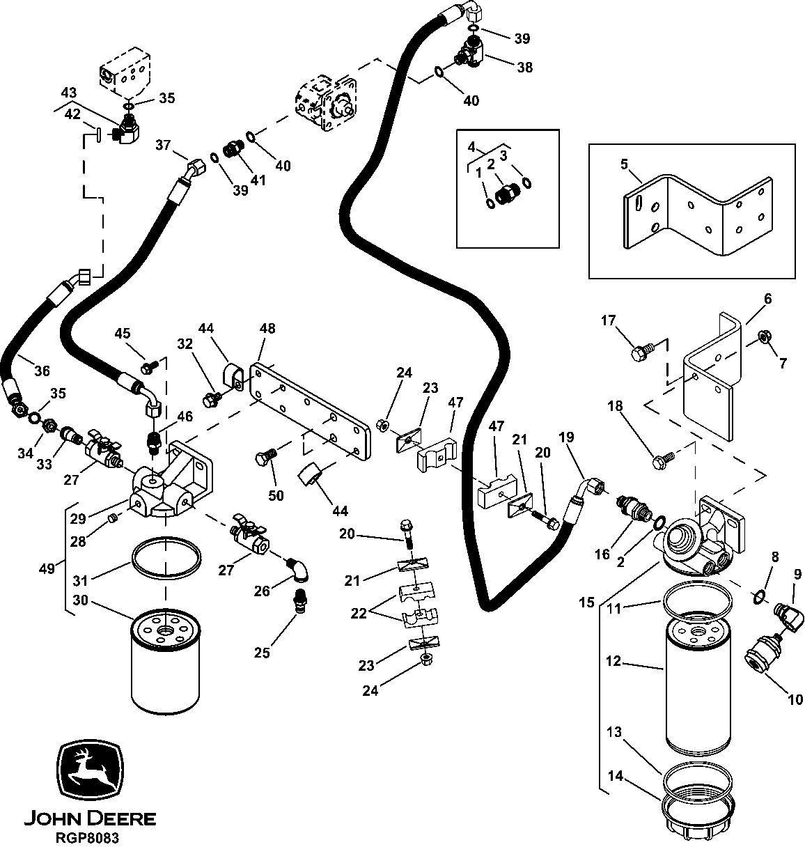 FUEL FILTER (PRIMARY/SECONDARY) AND HOSES (ESN -010624) (ADW) ( - 010624)