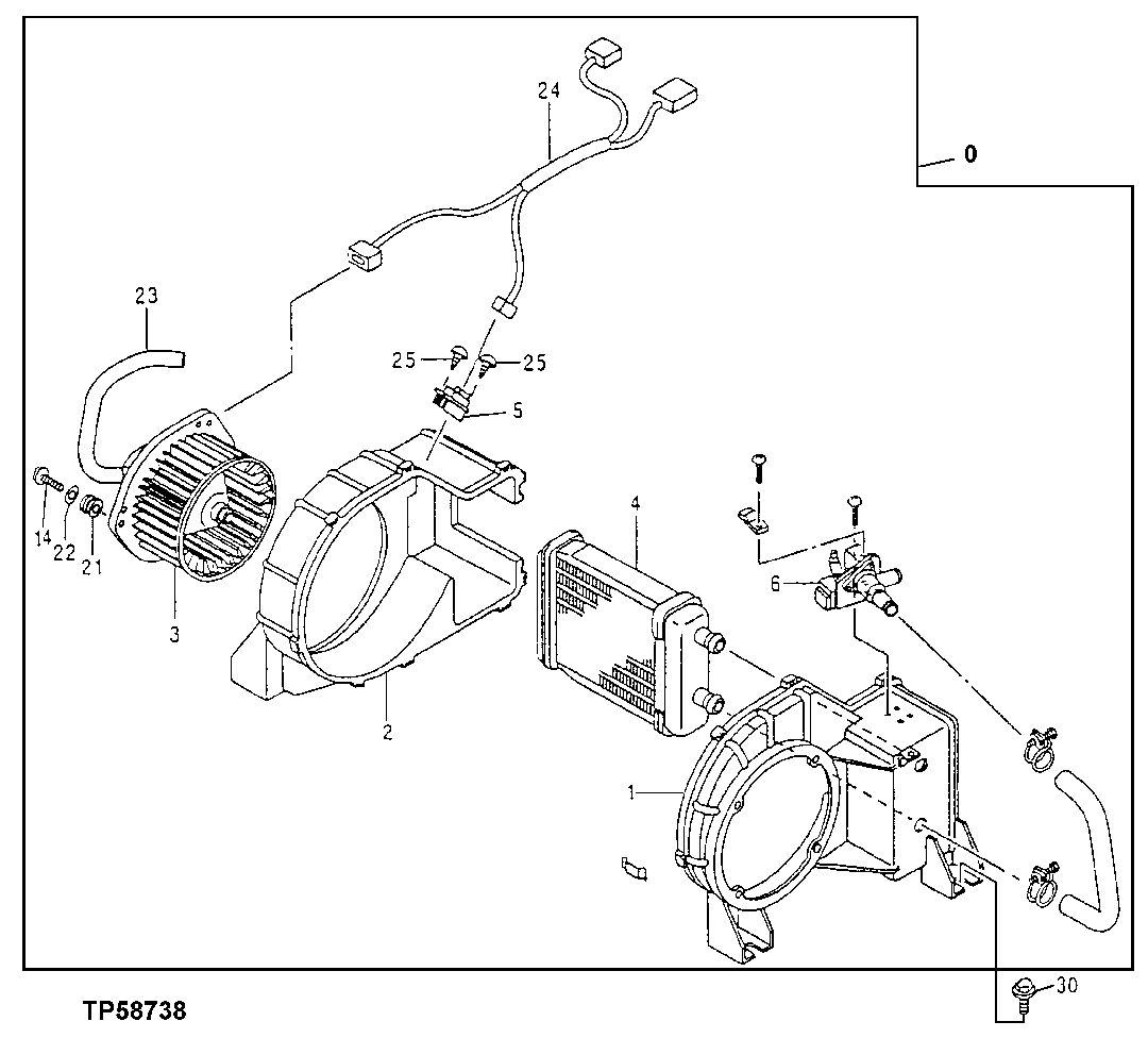 Cab Heater Components (For Units With Heater Only, No A/C)
