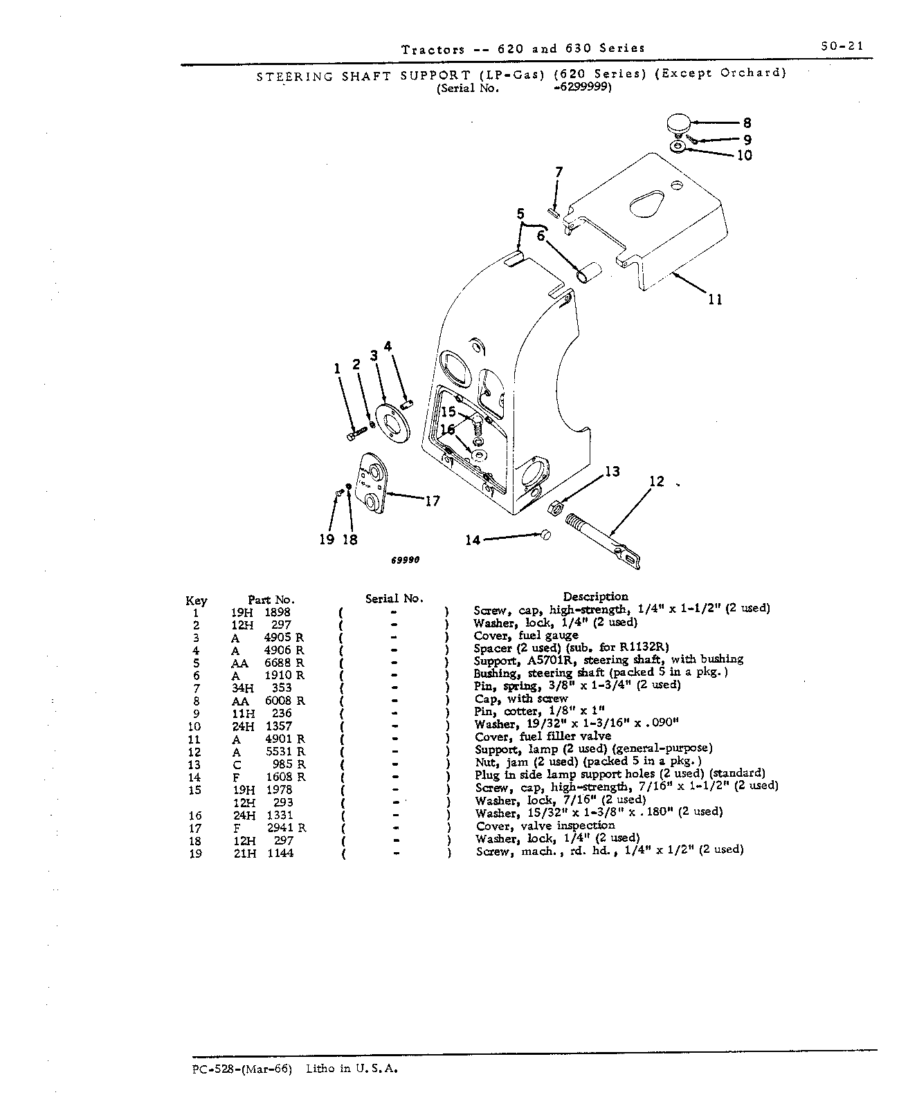 Steering shaft support (LP-Gas)