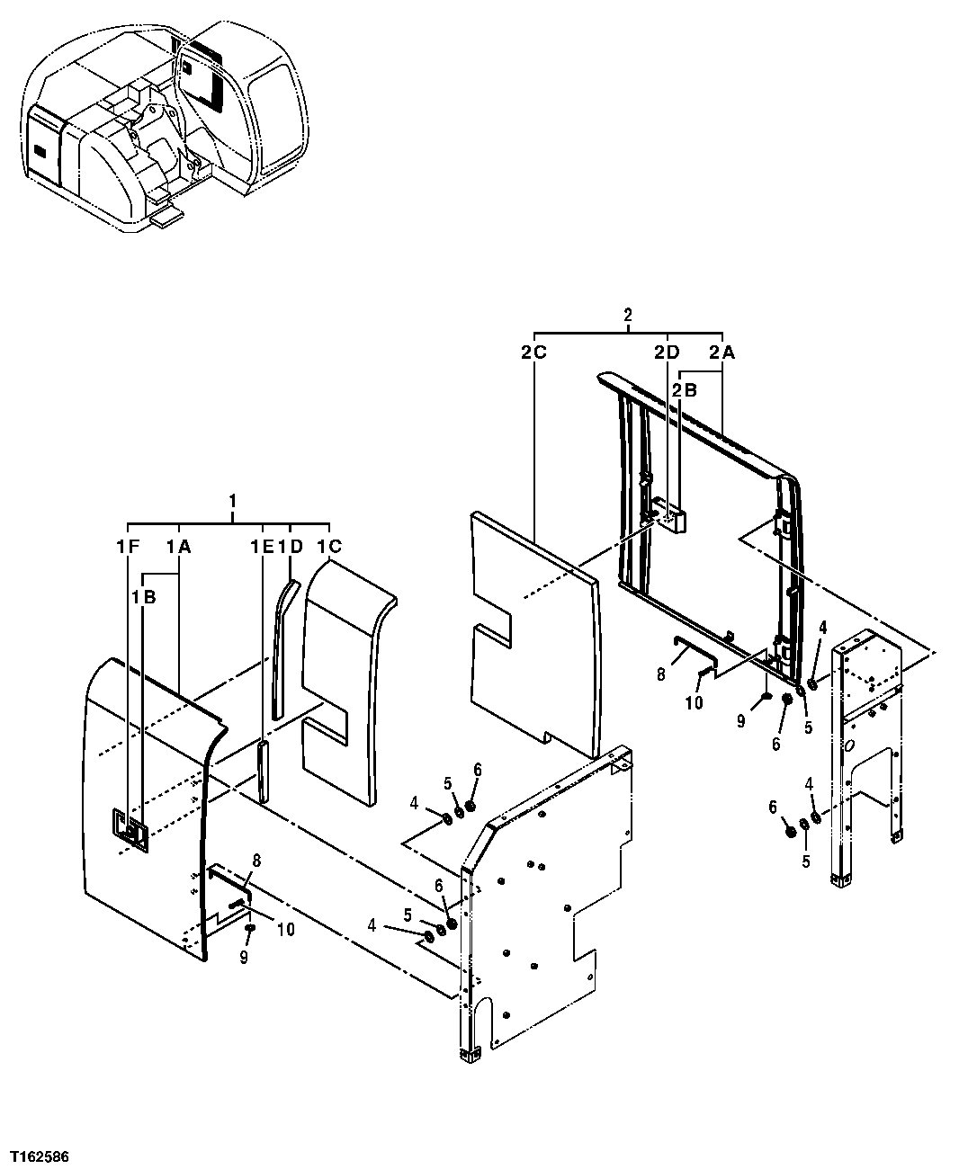 COOLING PACKAGE AND HYDRAULIC PUMP COMPARTMENT DOORS