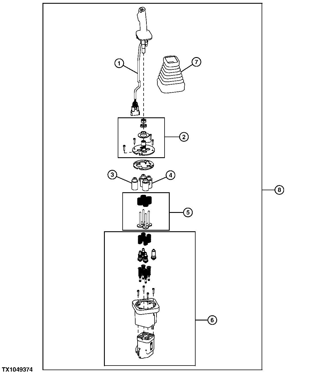 SINGLE LEVER CONTROLLER COMPONENTS (SN 590068- )