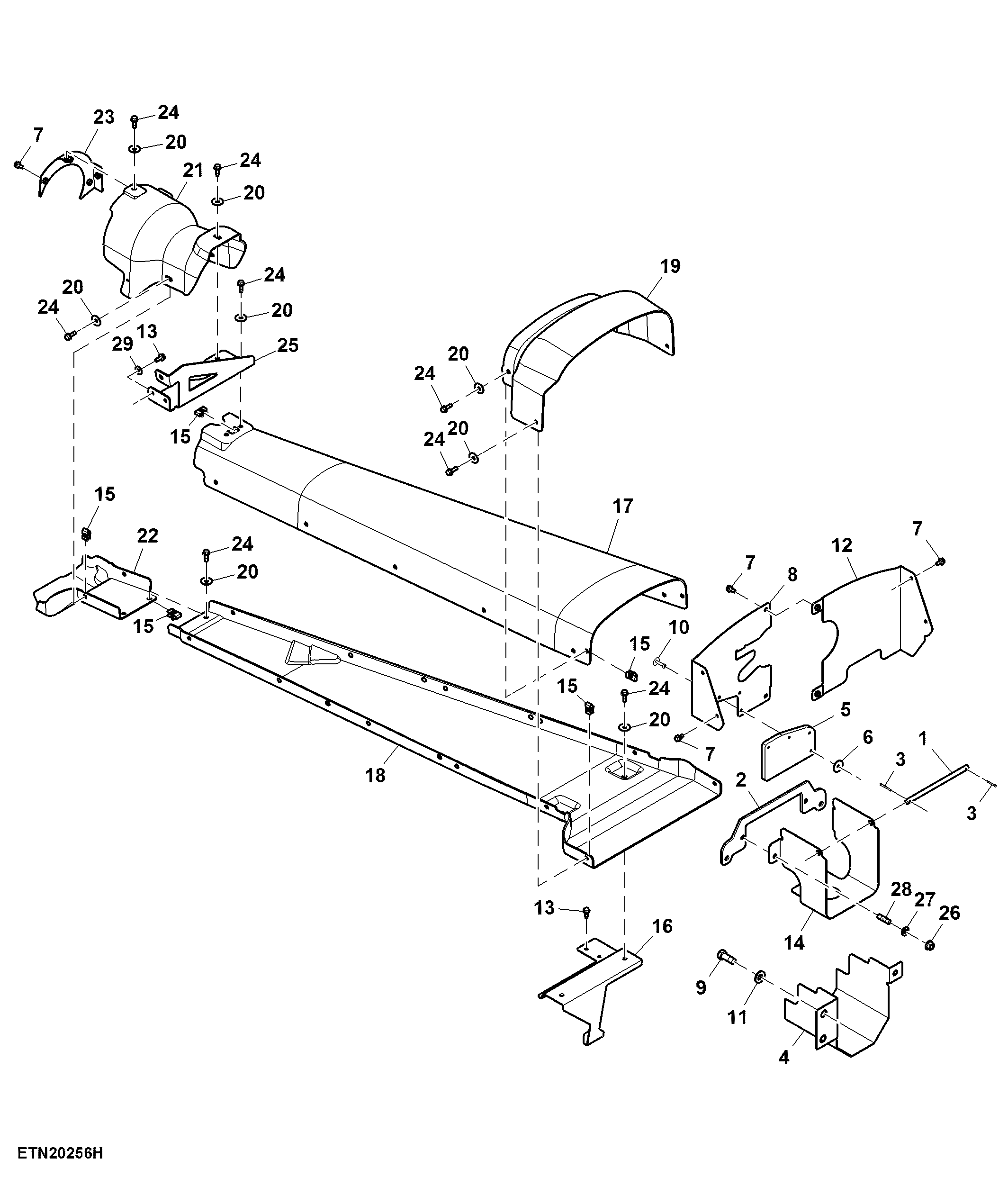 Shield, Rear PTO-Type 3, Hitch W/ Quick Coupler ( - 801464)