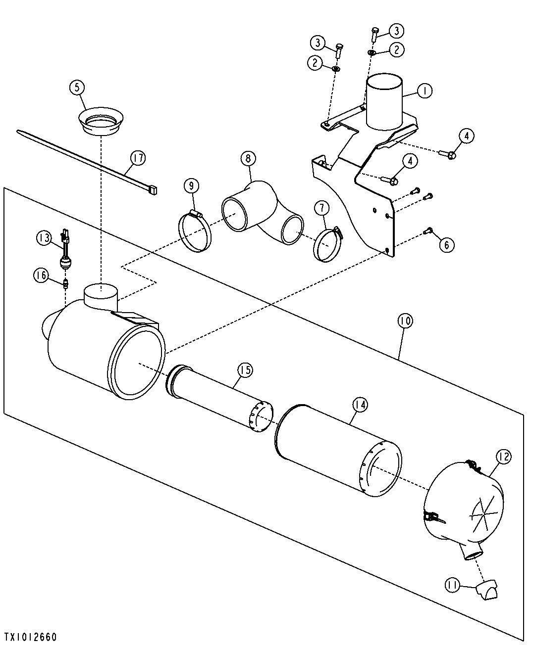 Air Cleaner and Mounting Brackets (Engine TT094)