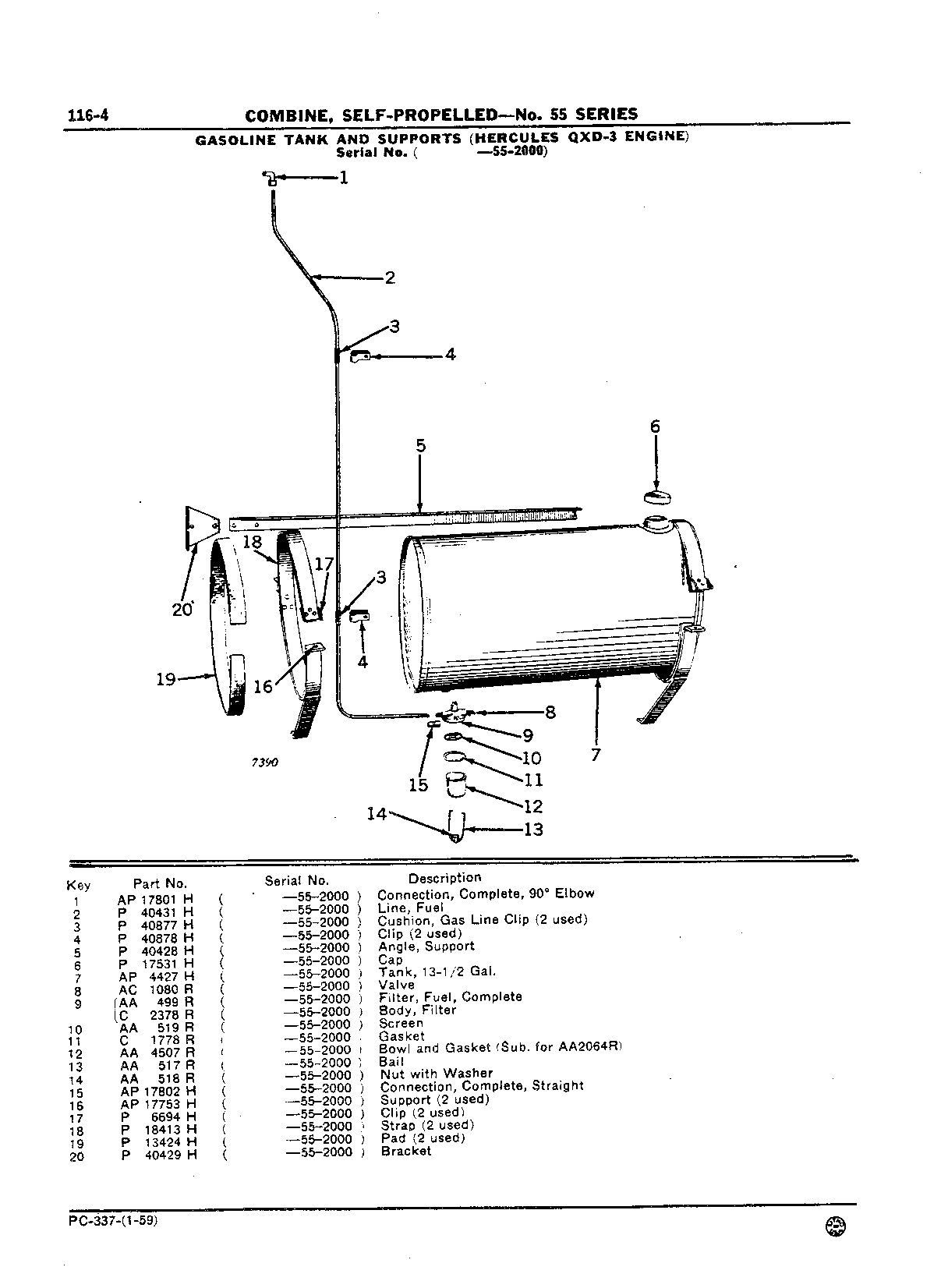Engine, Hercules QXD-3 Fuel Tank and Supports