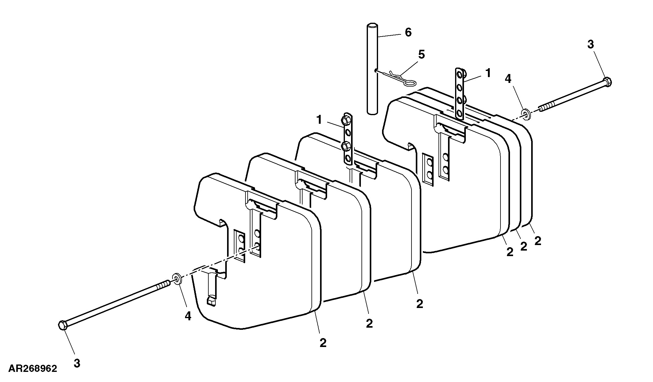 Additional Front Weights, 6 Weights