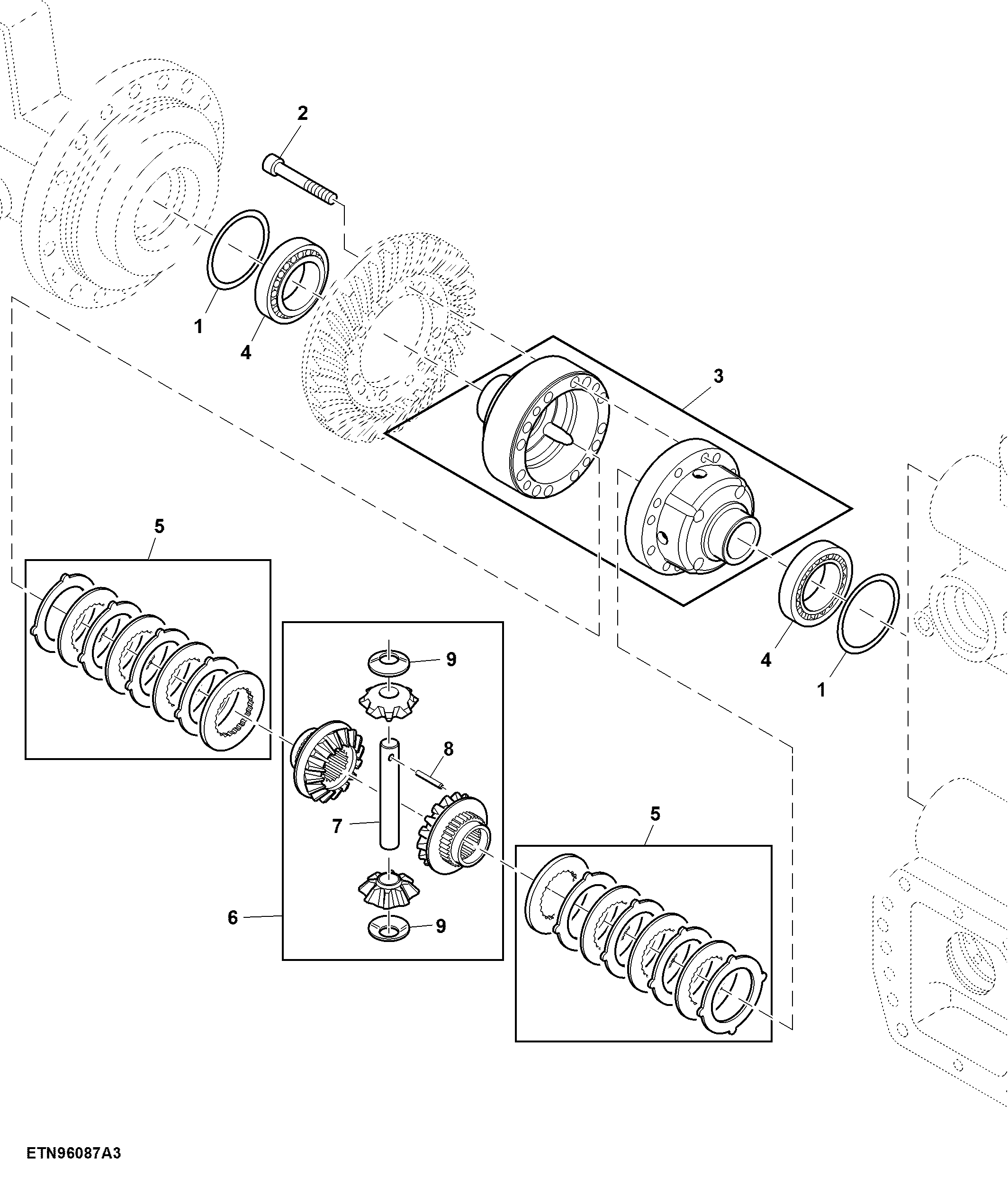 Multiple Disk Selflock, Differential, MFWD Axle