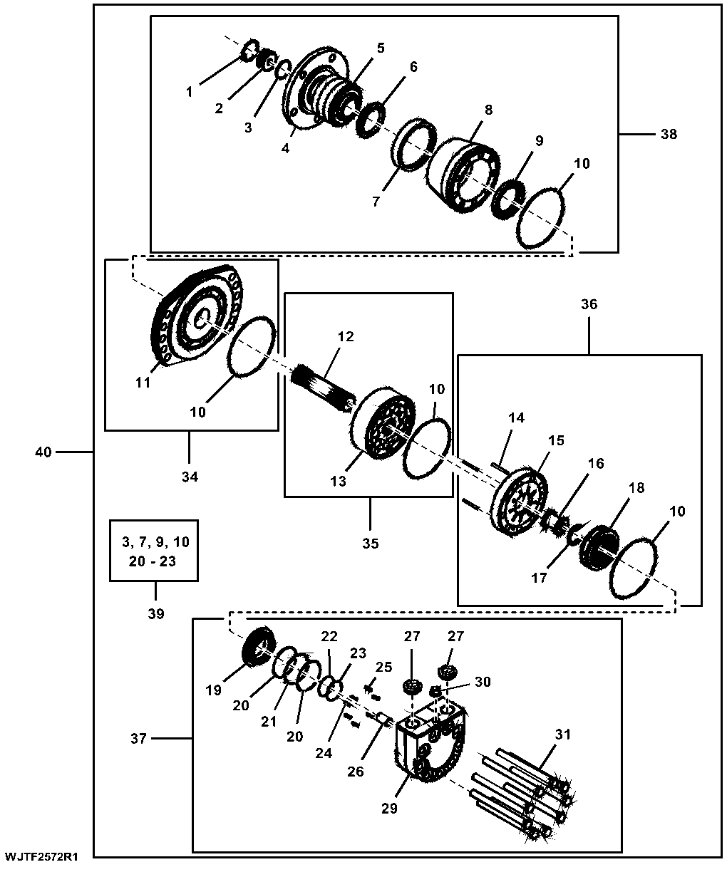 Hydraulic Motor, Feed Rollers (TMTW Series, Danfoss)