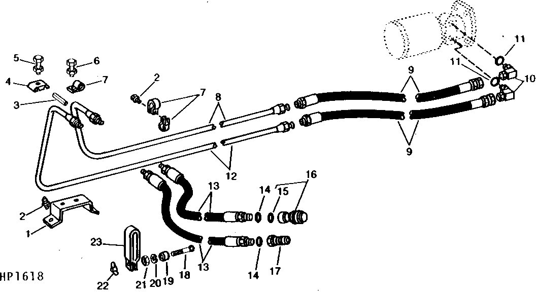 HYDROSTATIC DRIVE REEL OIL LINES ON PLATFORM