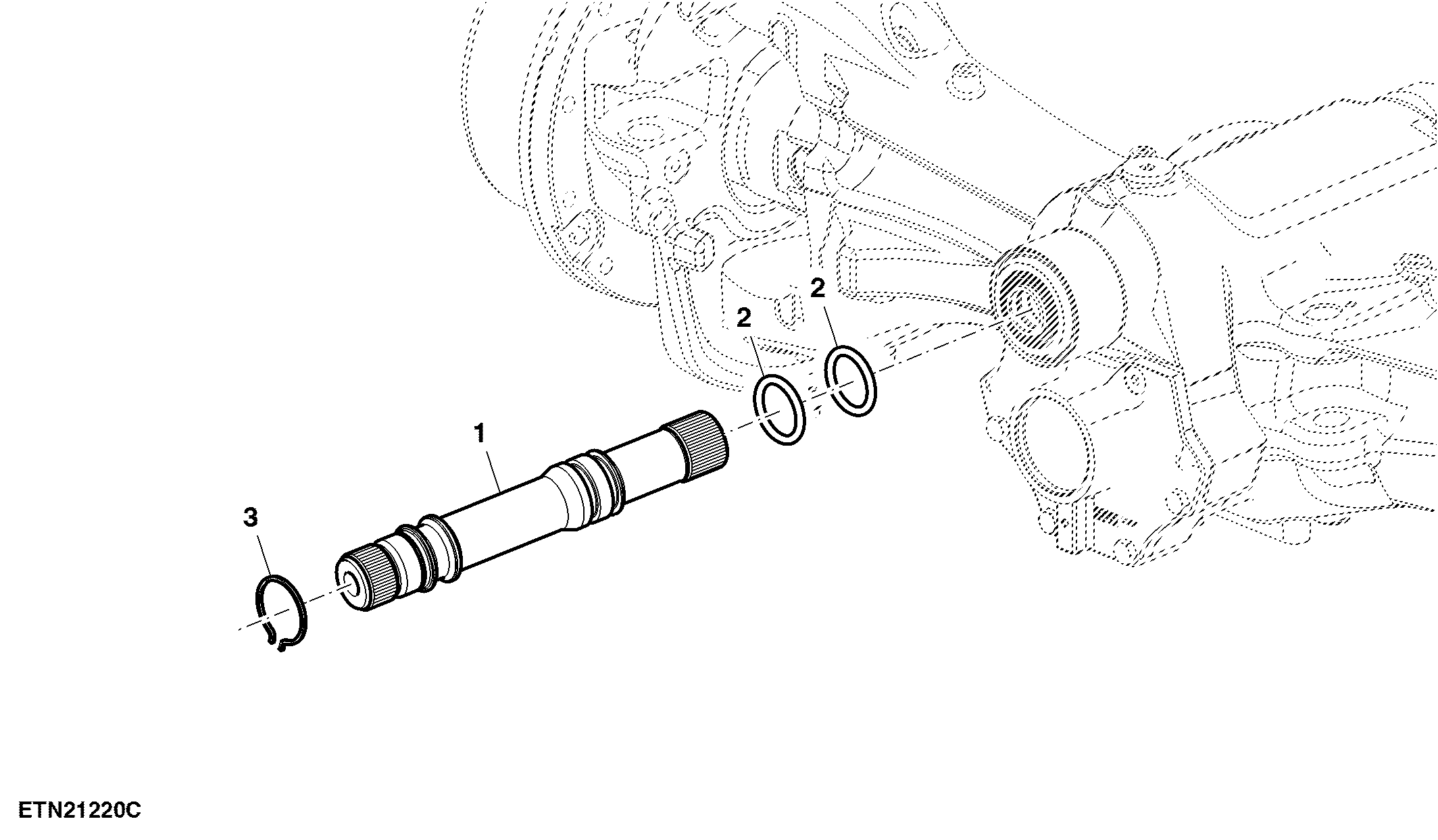 Front Axle Input Shaft, 1500 MFWD ( - 100096)