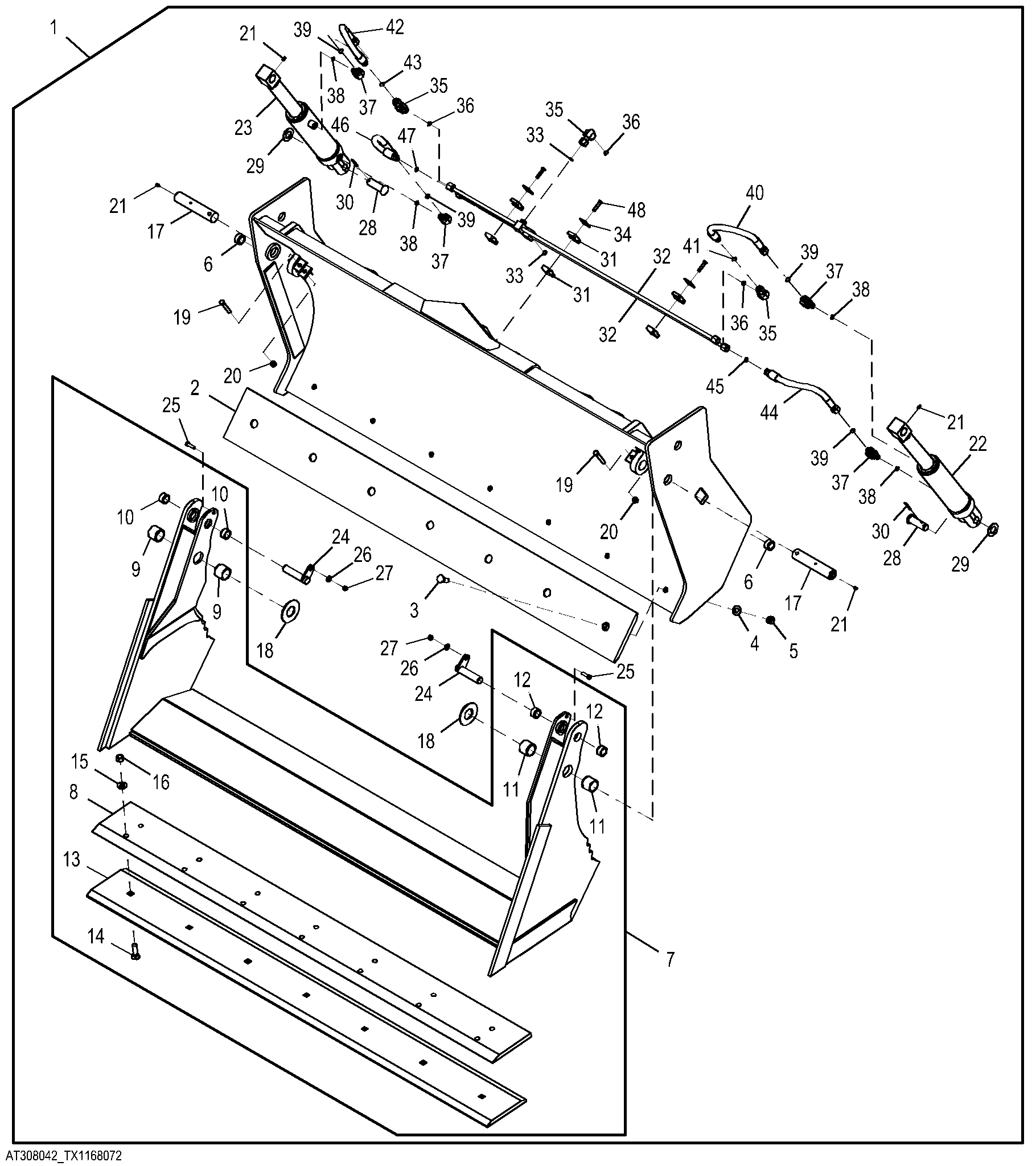 Multipurpose Bucket Kit with Reversible Cutting Edge 0.76 m (1.00 yd³) 2.08 m (82.00 in)