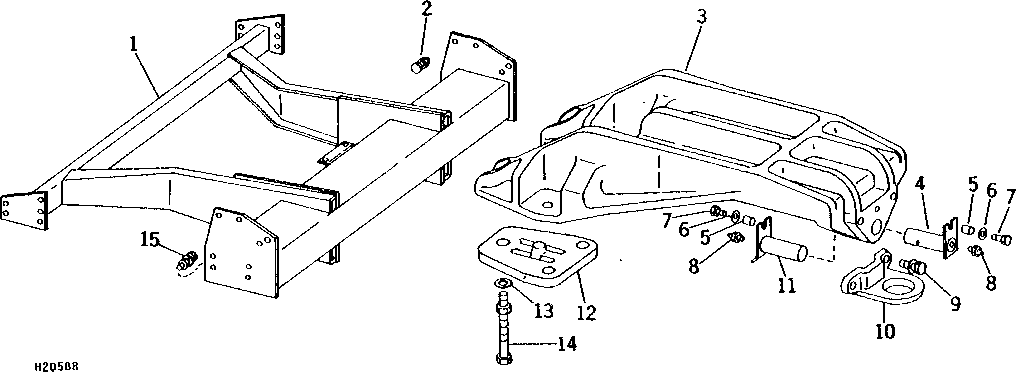 REAR AXLE FRAME AND SUPPORT (POWER REAR WHEEL DRIVE)