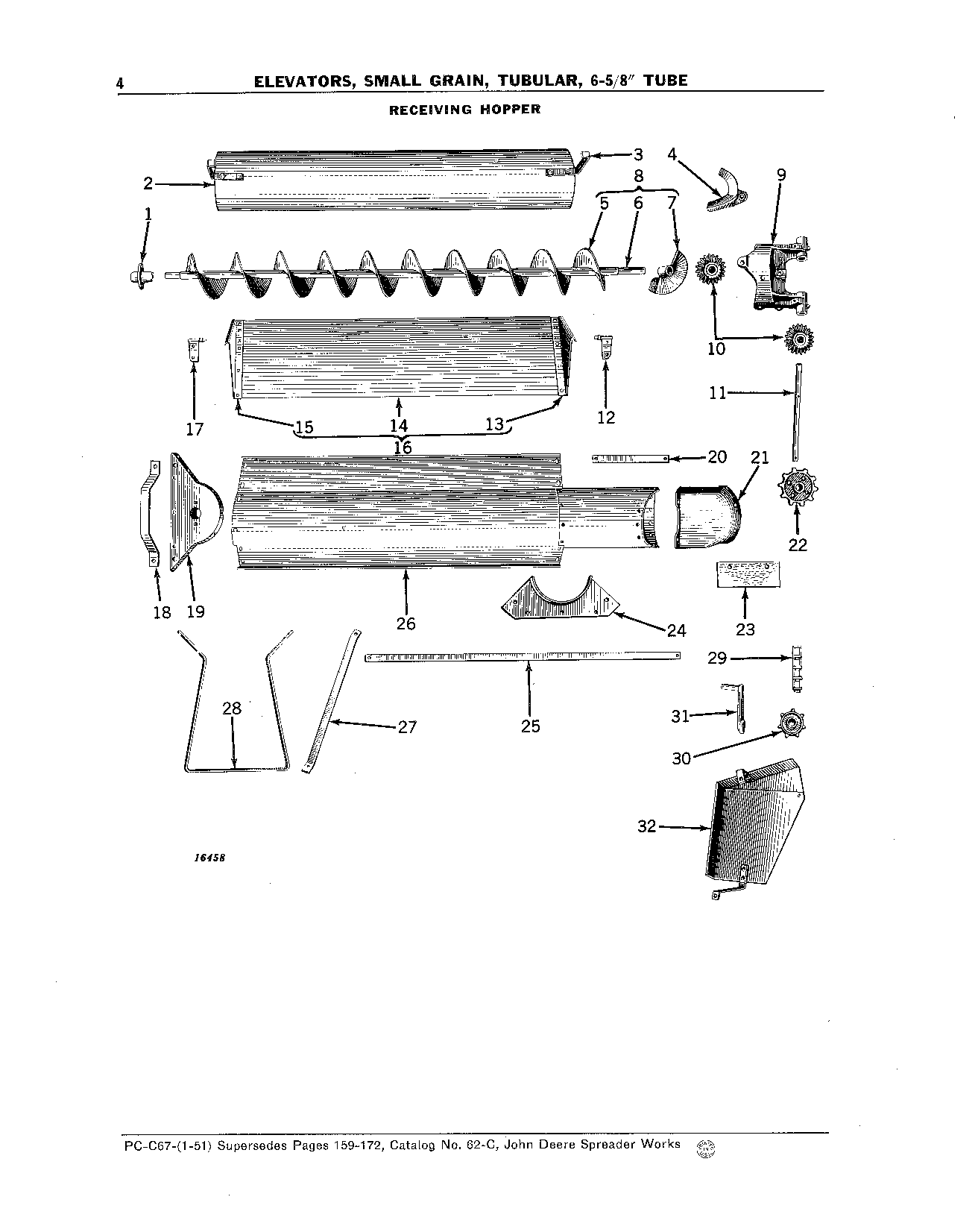 Elevators, Small Grain, 6-5/8 In. Tube Hopper, Receiving