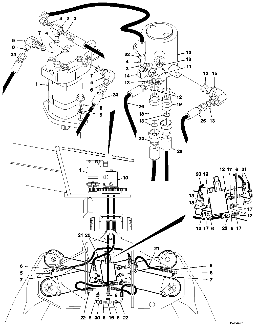 HYDRAULIC SYSTEM - 130"B GRAPPLE (660D, 001343- )(848G, 00117 5- )