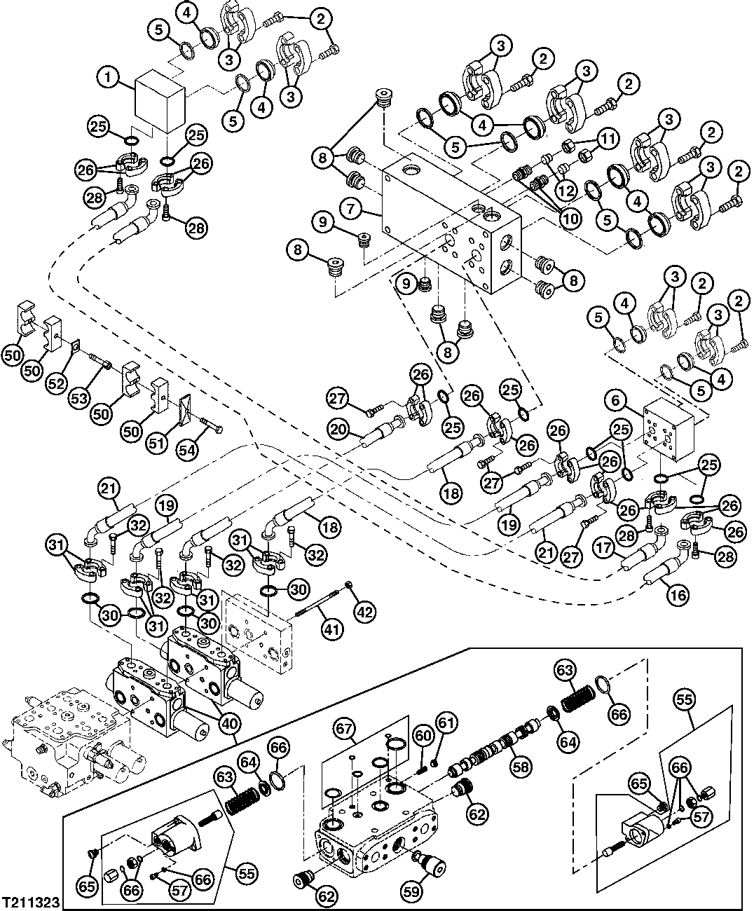 Ripper Hydraulic Control Valve, Hoses, And Manifold