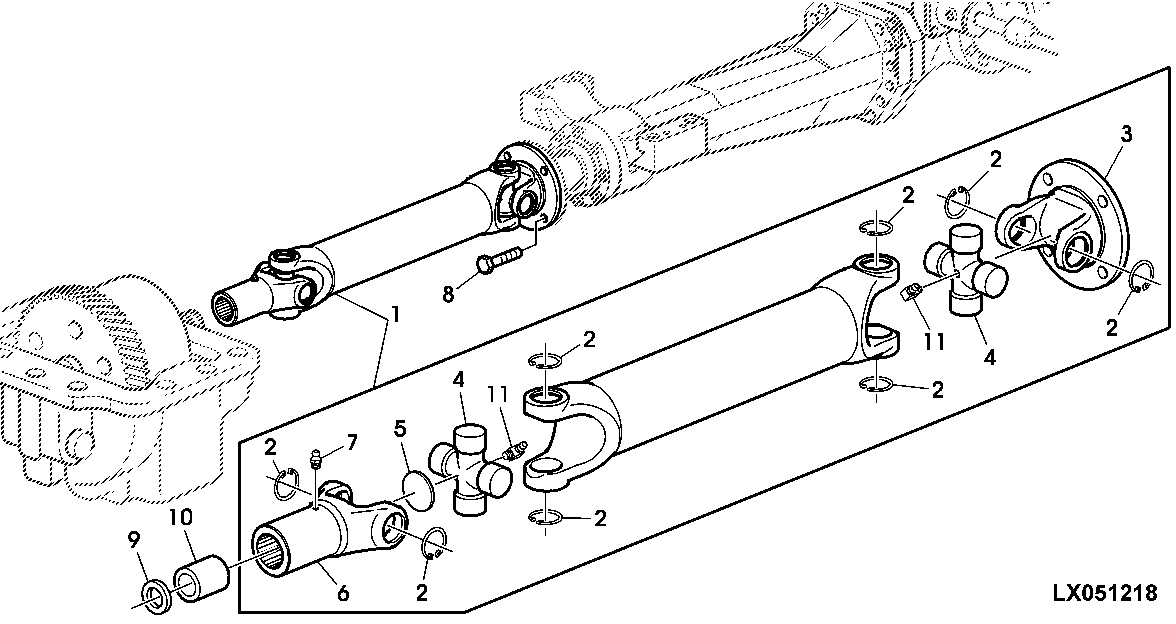 UNIVERSAL JOINTED SHAFT (MFWD-AXLE WITH TLS)