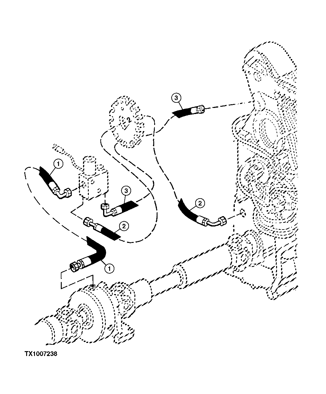 Park Brake Solenoid Valve Hydraulic Lines