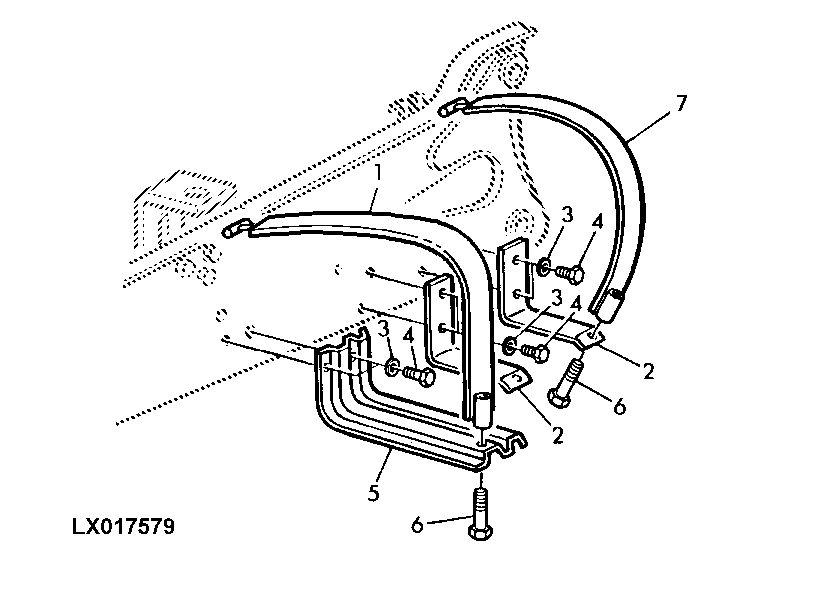 BRACKETS, 43.5 GALLON FUEL TANK, 2-POST ROLL GARD (STANDARD VERSION)