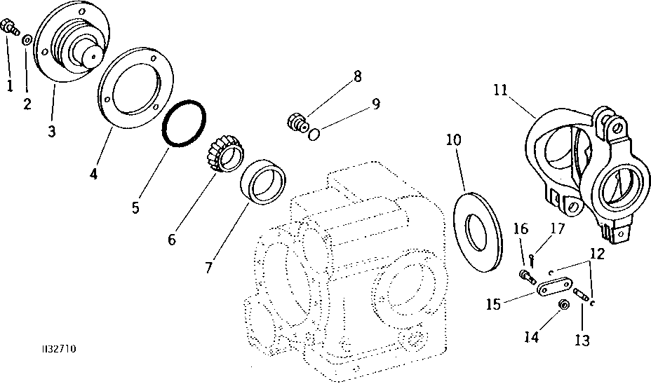 HYDROSTATIC DRIVE PUMP SWASHPLATE, BEARINGS, AND TRUNNIONS