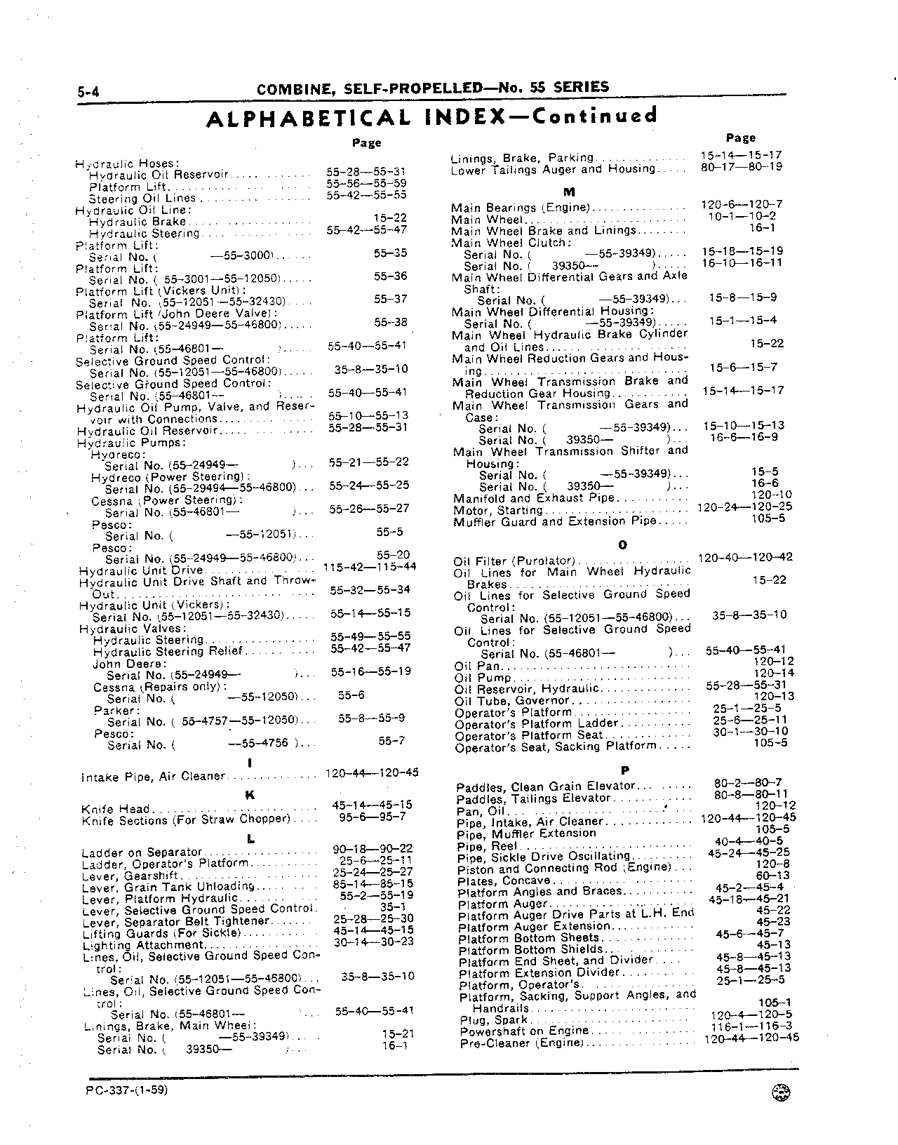 Engine, John Deere HA-217 - See Parts Catalog, PC-568 (Continued)