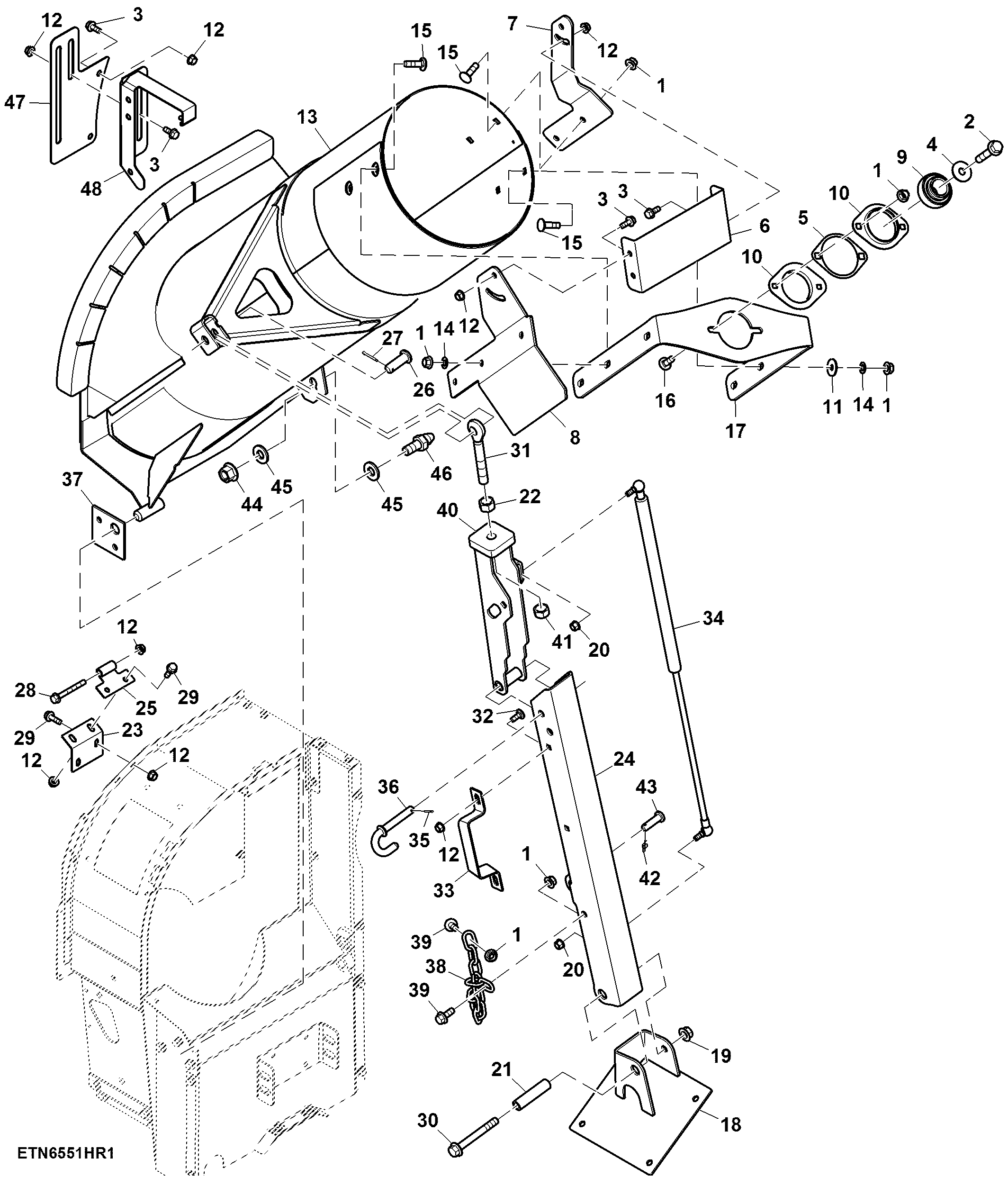 Loading Auger Housing - 300 Bushels Power Fold