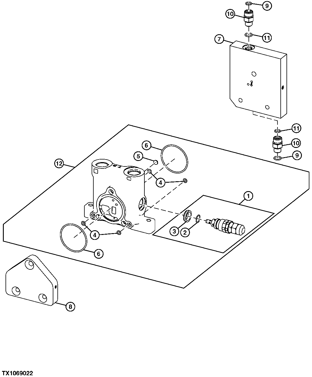 Left Main Hydraulic Control Valve Inlet and Outlet Sections