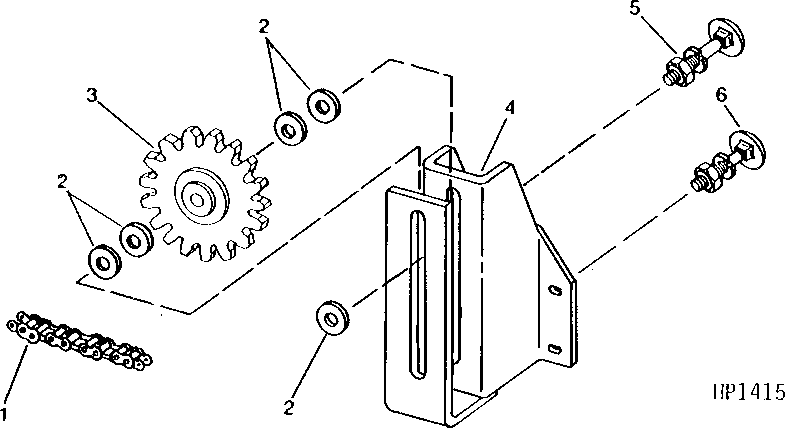 FEEDER CONVEYOR DRIVE CHAIN, IDLER, AND BRACKET (507051 - )