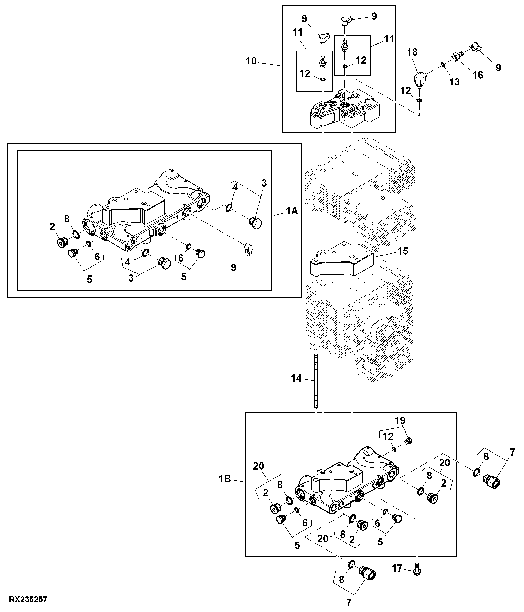 Selective Control Valve Top Cover And Manifold (W/ Hitch)