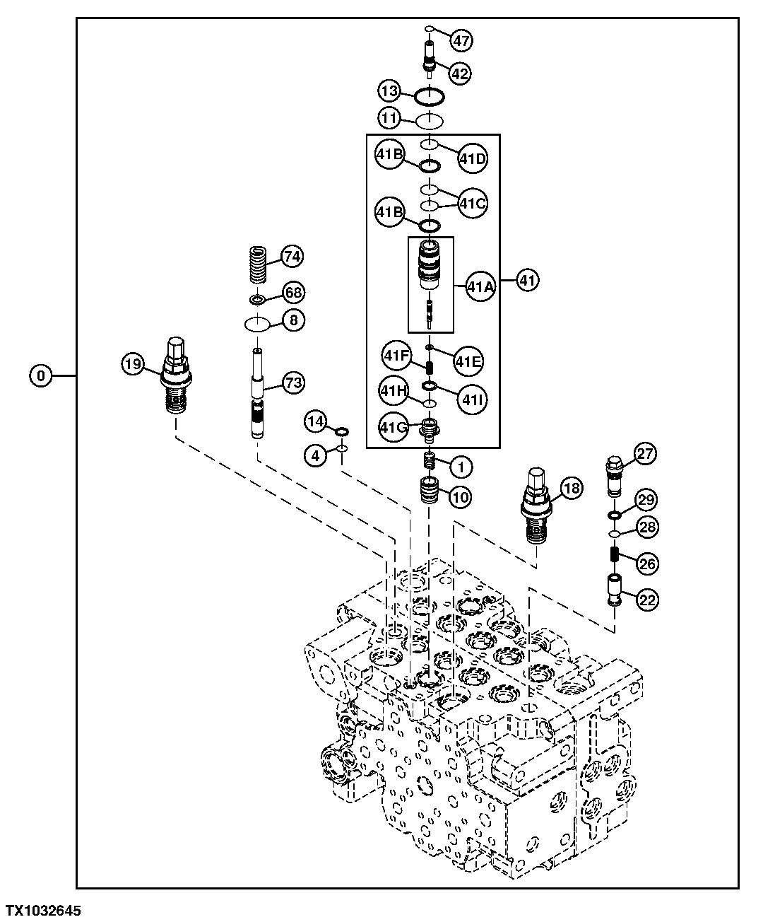 Control Valve Circuit Relief Valves (4 Spool Side)
