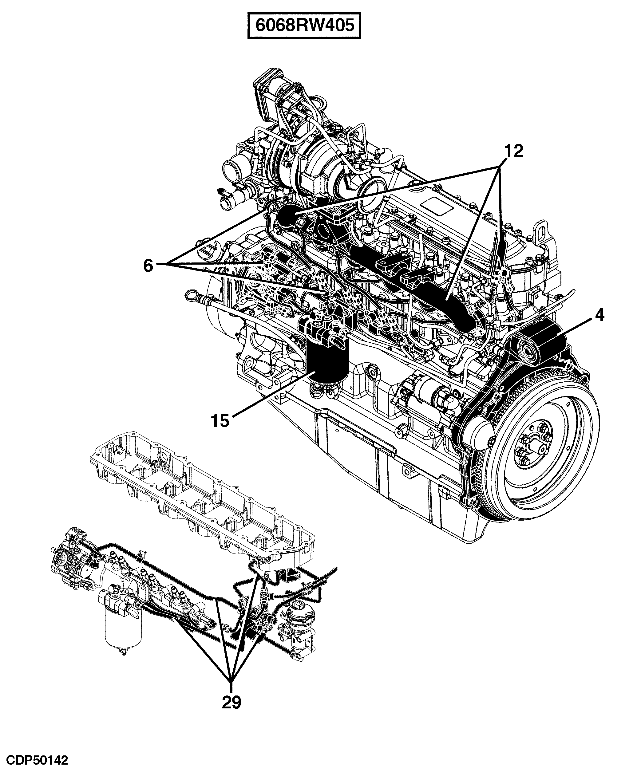 24 Engine 6068RW405-RE558564-ETN97207-ETN97208-ETN98529