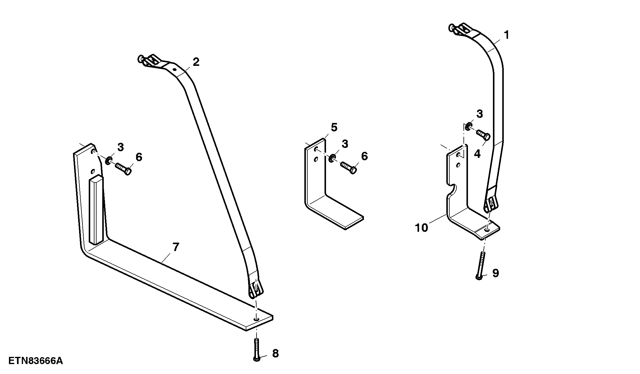 Brackets / Bottom Guard, Fuel Tank, 372 L (98 U.S. gal.)