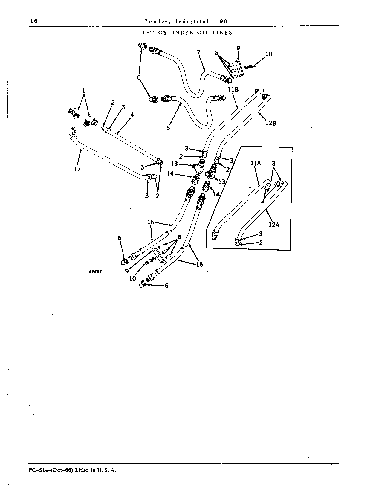 LIFT CYLINDER OIL LINES