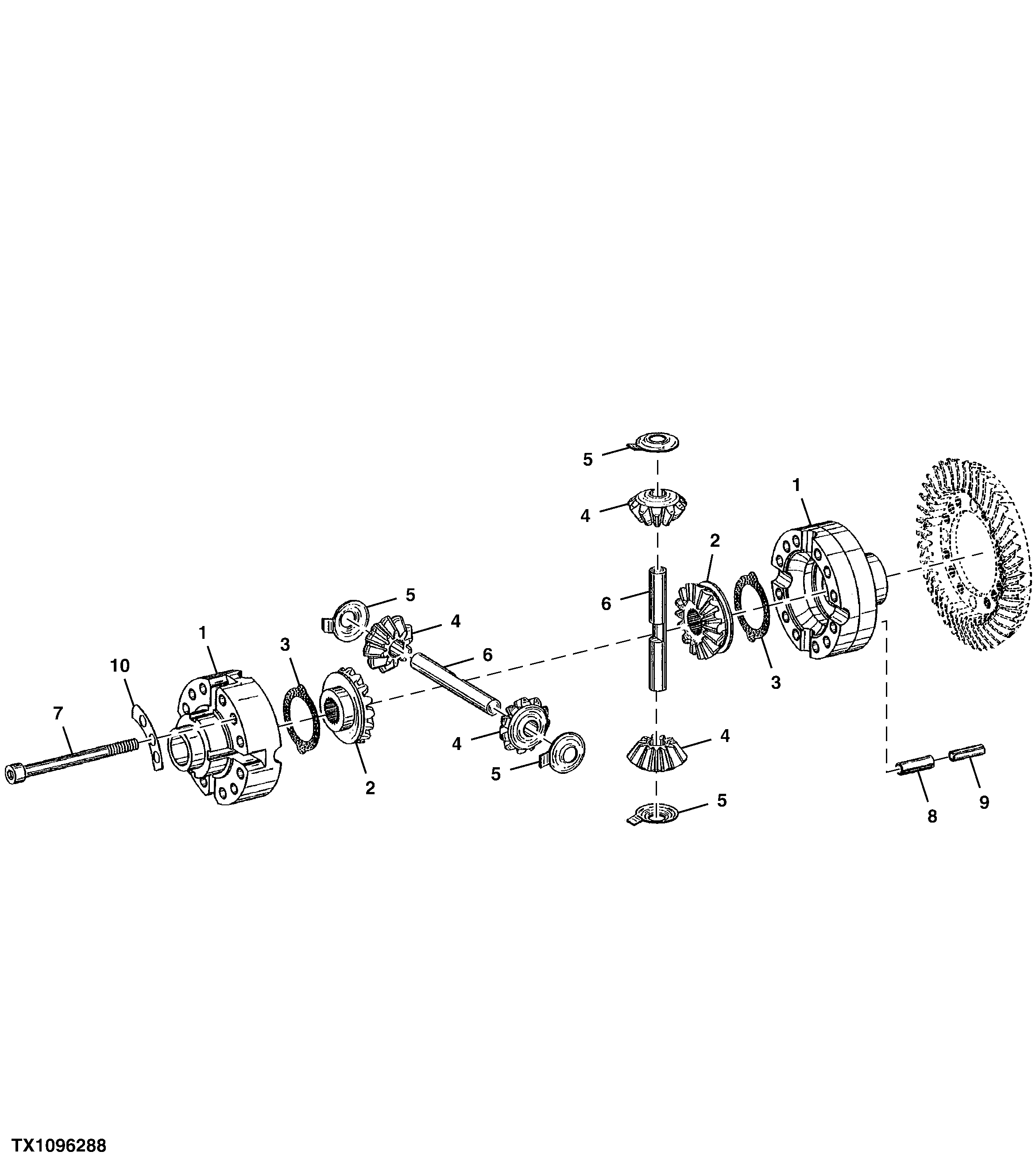 Rear Axle Differential Housing and Bevel Gears (688165 - )