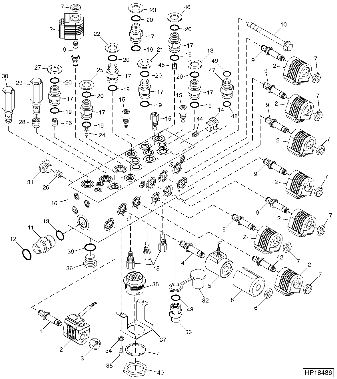 Six-Function Hydraulic Valve Block ( - 090431)