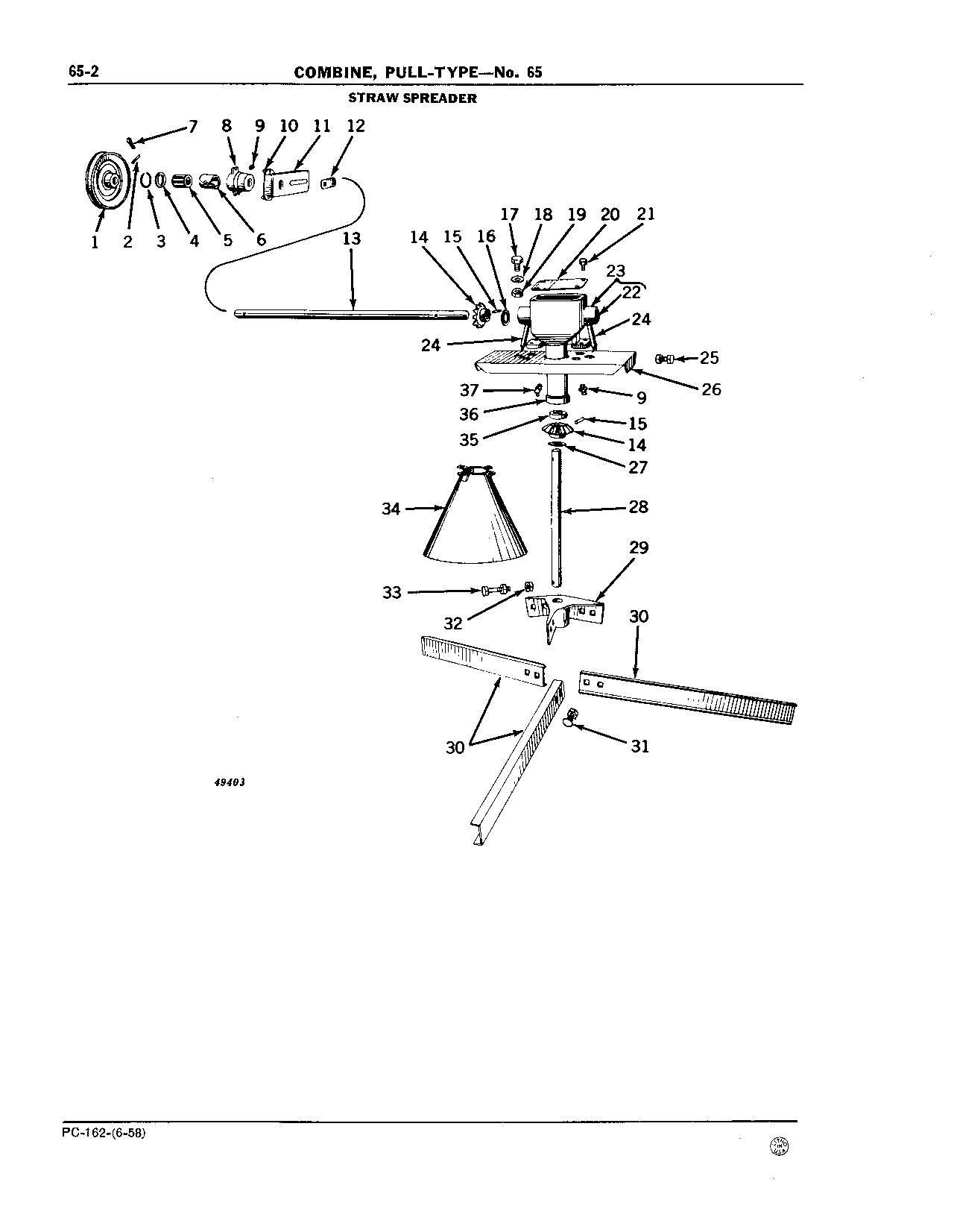 65 Rear Hood, Straw Spreader (Continued)