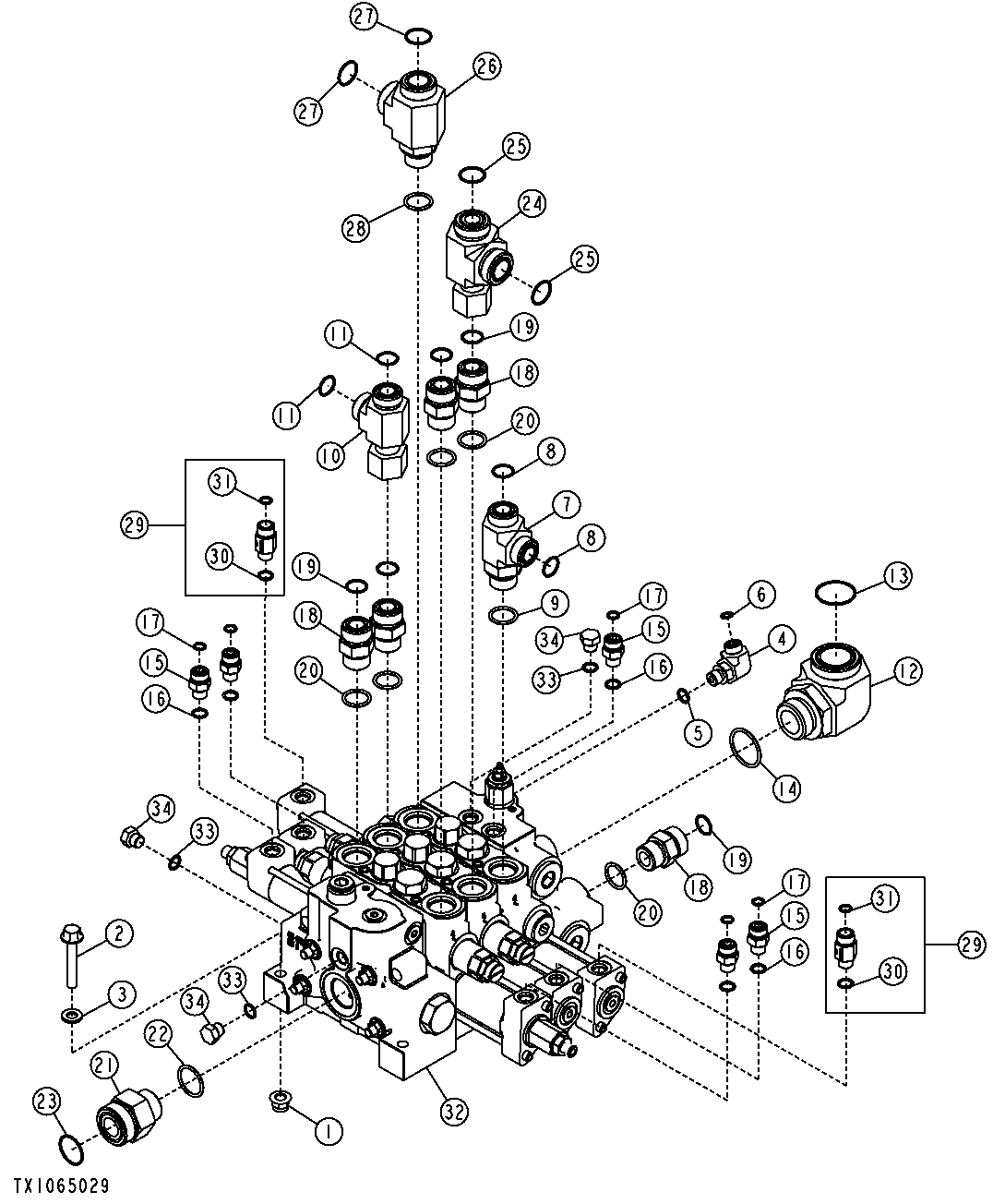 Three Spool Loader Control Valve (Tool Carrier) ( - 649772)