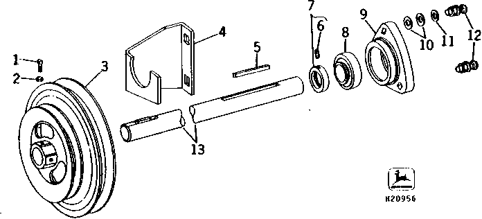 LOWER SHAFT AND SHEAVE FOR PLATFORM AND FEEDER HOUSE FIXED BELT DRIVE