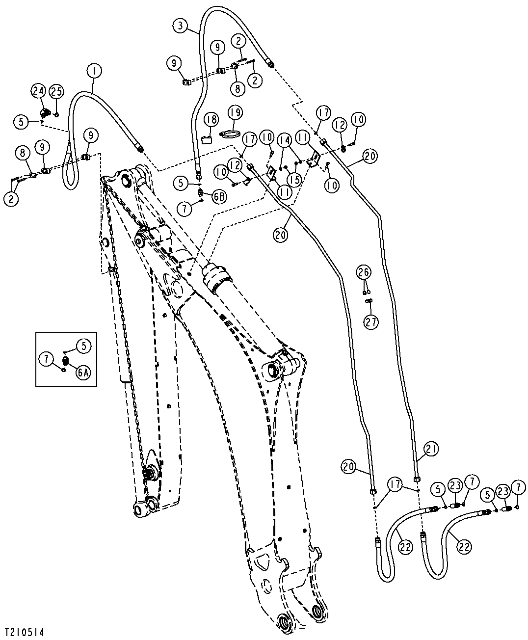 Bucket Cylinder Hydraulics (Standard Dipperstick)