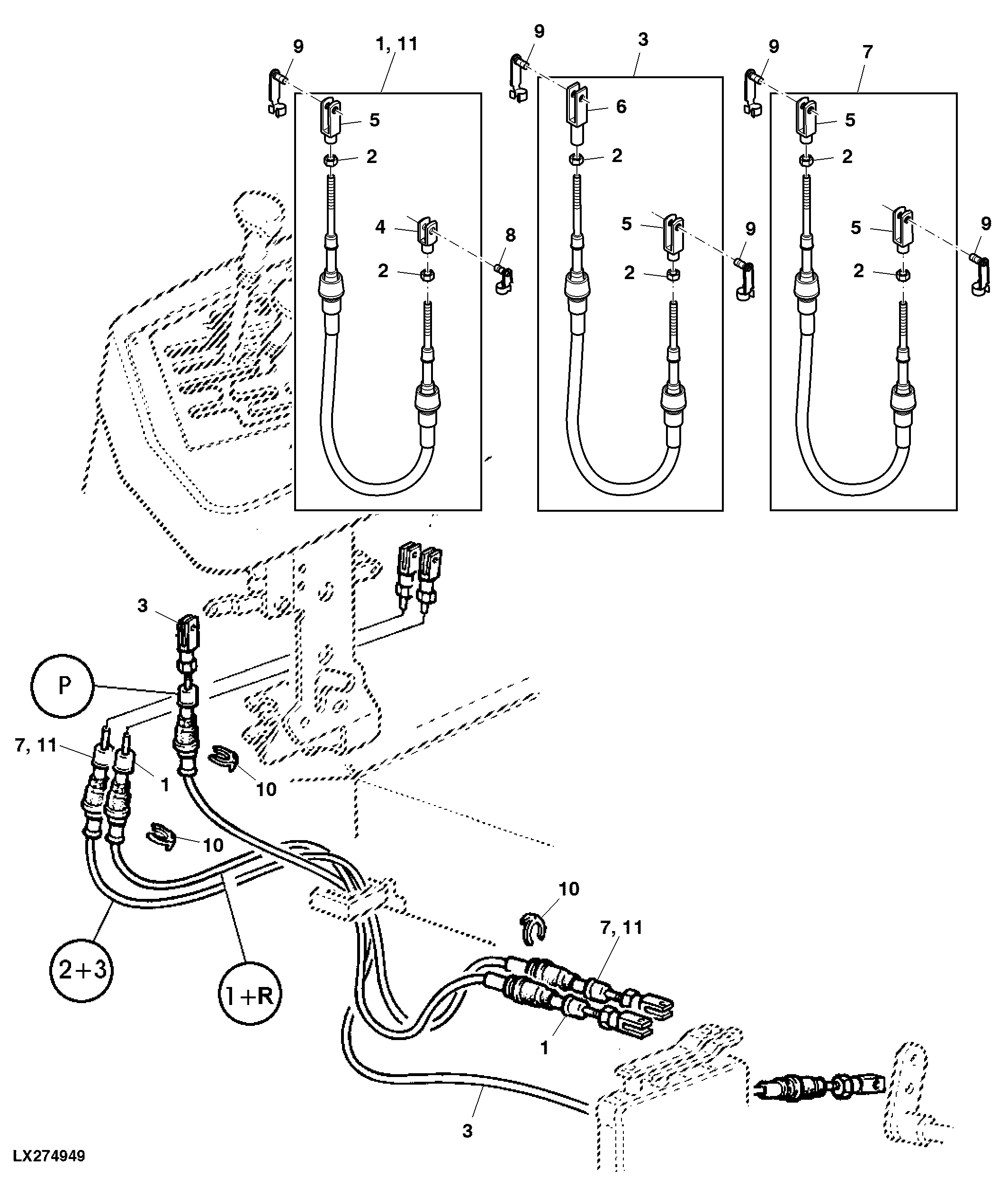 GEAR SHIFT BOWDEN CABLES AND PARKING LOCK (SYNCROPLUS)