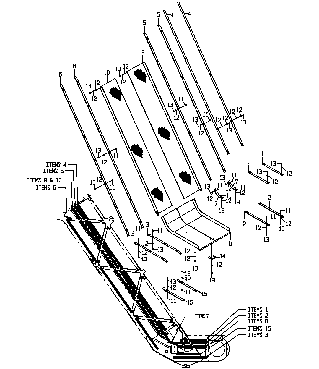 ELEVATOR GP, WEARSTRIP AND FLOOR, LOWER SECTION
