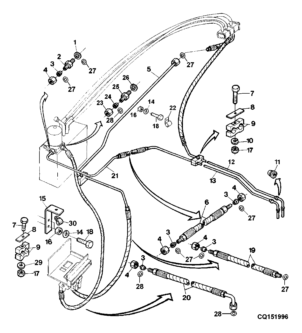 HYDRAULIC LINES, VALVULA, PRESURE, RETURN, CONTROL, VALVE, RESERVOIR