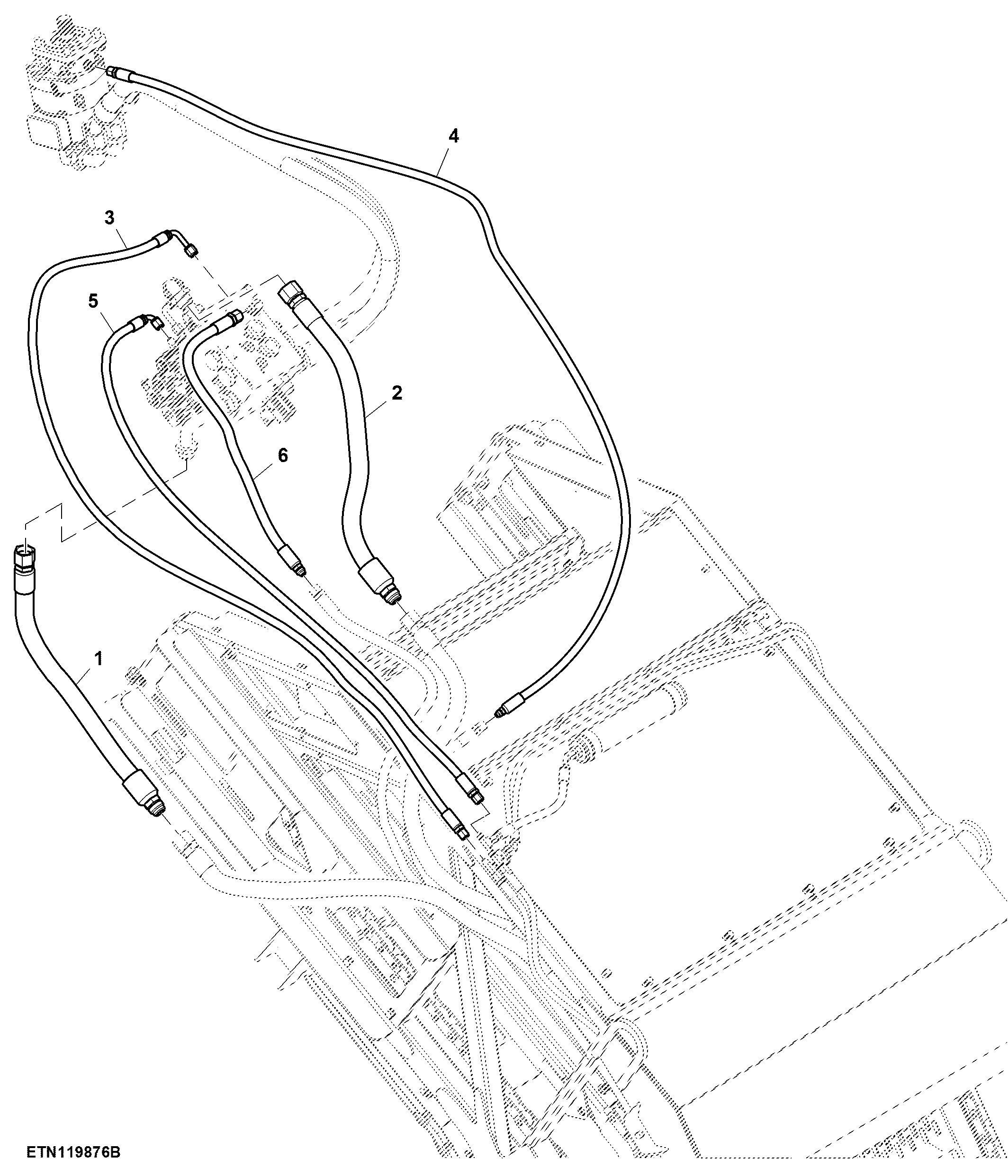 Lines, Elevator Frame to Valve, 24 in. Extension