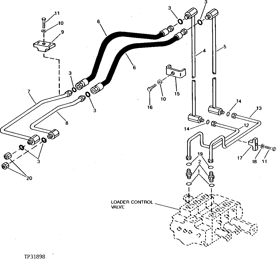 Third Function Auxiliary Hydraulic Lines (644EZ)