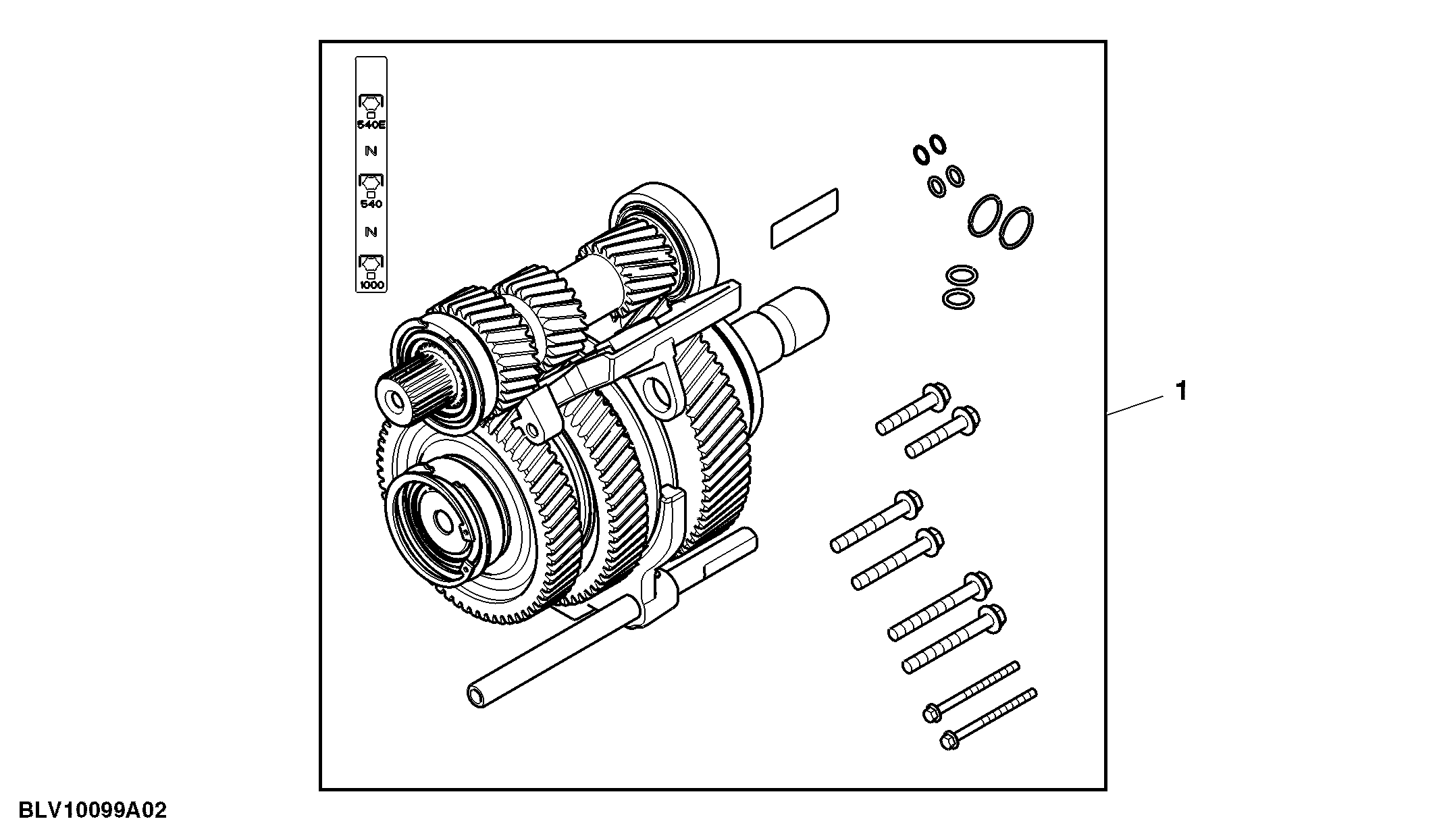Attachment, 3 Speed PTO, Reversible