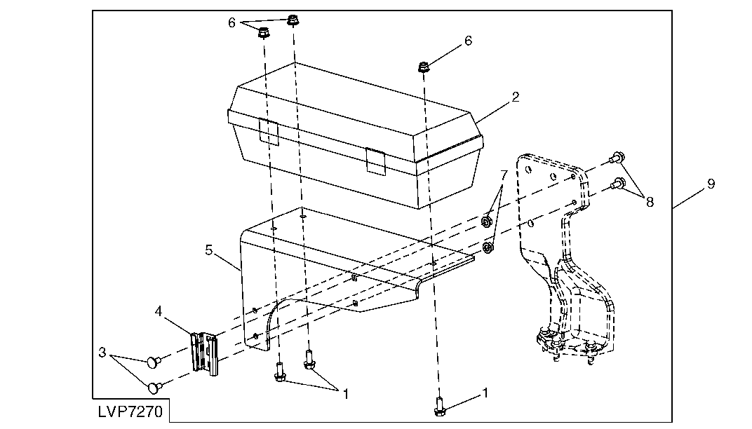 REAR-MOUNTED TOOLBOX (STRADDLE MOUNT, ISOLATED OPEN OPERATOR STATION)